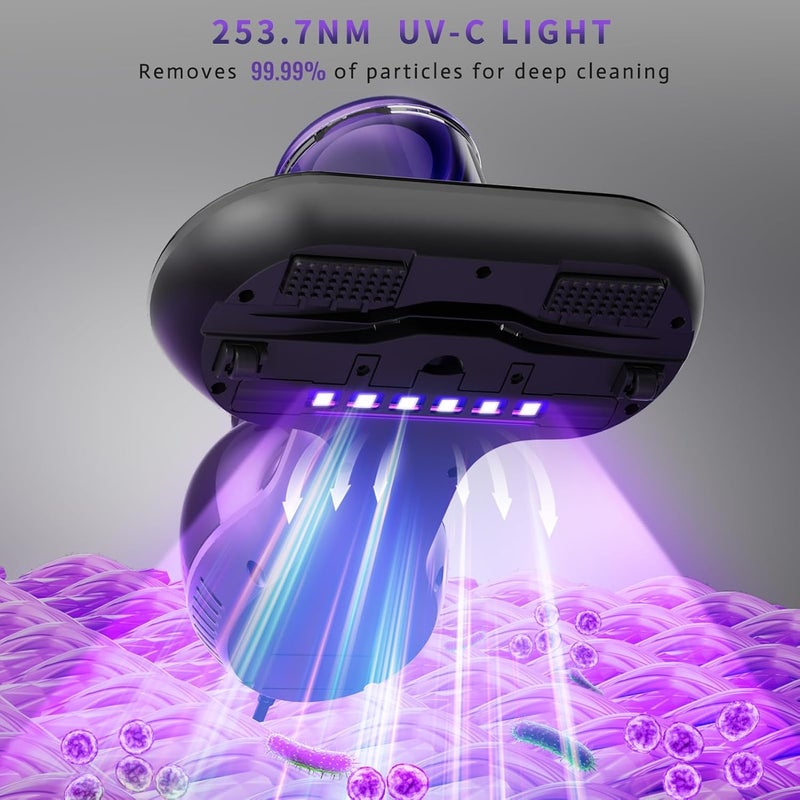 Hersven Mattress Vacuum Cleaner, Handheld UV Bed Vacuum Cleaner 16KPa & 12800 Vibrations Per/Min Upgraded Effectively Clean Up Bed, Pillows, Cloth Sofas, Carpets and Ther Fabric Surfaces - Image 3